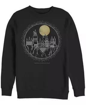 Мужская флисовая футболка-пуловер Deathly Hallows 2 Hogwarts Line Art Crew Fifth Sun, черный