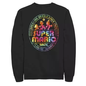 Мужская флисовая футболка с логотипом Nintendo Super Mario 85 Tie Dye Licensed Character