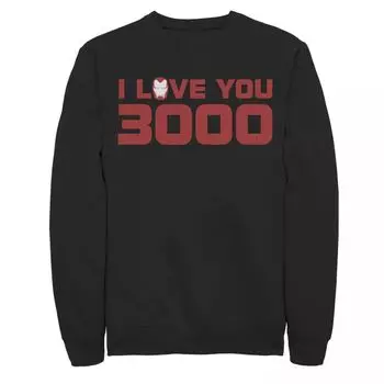 Мужская флисовая футболка с надписью «Marvel Avengers Endgame I Love You 3000» с головой Железного человека и цитатой Licensed Character