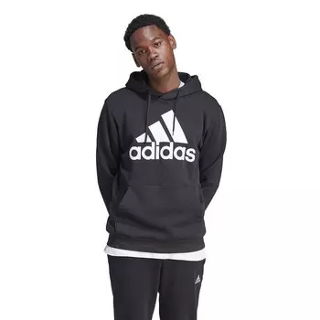 Мужская флисовая худи adidas Essential с большим логотипом Adidas, черный