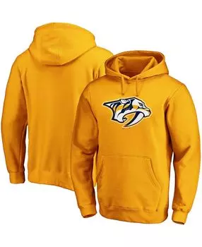 Мужская флисовая худи с логотипом nashville predators primary team gold Fanatics