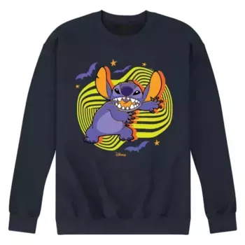 Мужская флисовая кофта Lilo & Stitch с волнистыми летучими мышами и звездами Disney, синий