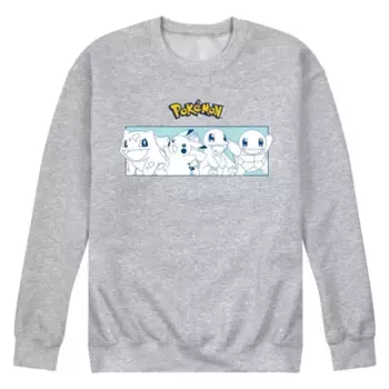 Мужская флисовая кофта Pokemon Starters Line Licensed Character, серый