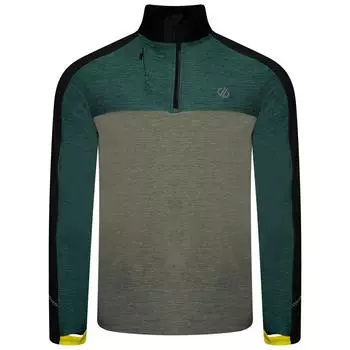 Мужская флисовая куртка Power Up II для фитнеса с молнией на половину длины - бледно-зеленая DARE 2B, светлый хаки/лиственнично-зеленый/берлинский синий