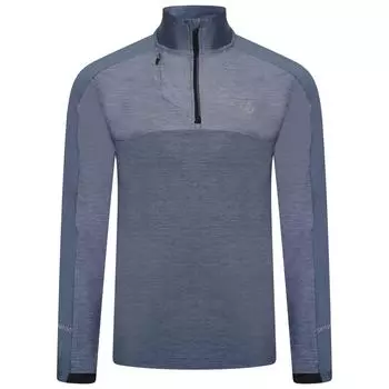 Мужская флисовая куртка Power Up II для фитнеса с молнией на половину длины - серая DARE 2B, черный индиго/серо-голубой