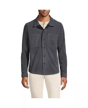 Мужская флисовая куртка-рубашка для любой погоды Lands' End, черный