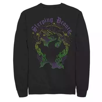 Мужская флисовая куртка с длинными рукавами и логотипом Disney's Sleeping Beauty Dragon Outline Licensed Character