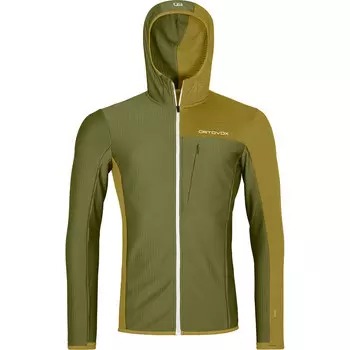 Мужская флисовая куртка с капюшоном с легкой сеткой Ortovox, зеленый