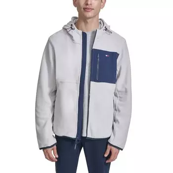 Мужская флисовая куртка с капюшоном Tommy Hilfiger, цвет Navy Ivory
