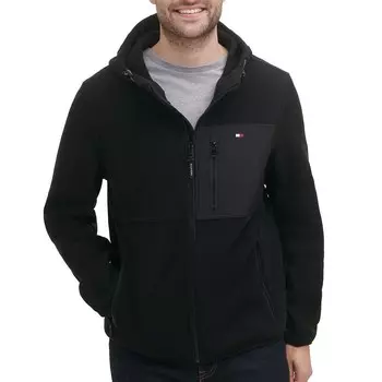 Мужская флисовая куртка с капюшоном Tommy Hilfiger, черный