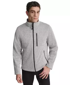 Мужская флисовая куртка с вязкой под свитер DKNY, серый