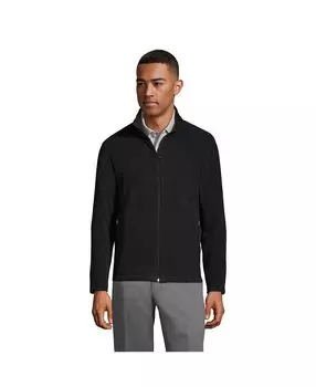 Мужская флисовая куртка средней плотности с молнией во всю длину для школьной формы Lands' End