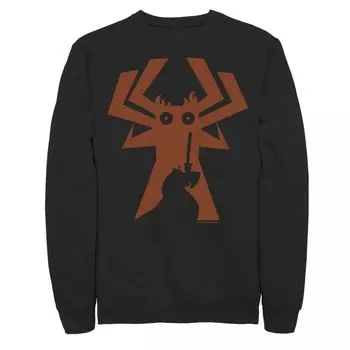 Мужская флисовая одежда Cartoon Network Samurai Jack Faces Aku Silhouette Licensed Character, черный