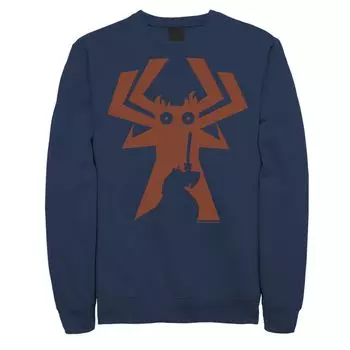 Мужская флисовая одежда Cartoon Network Samurai Jack Faces Aku Silhouette Licensed Character, синий