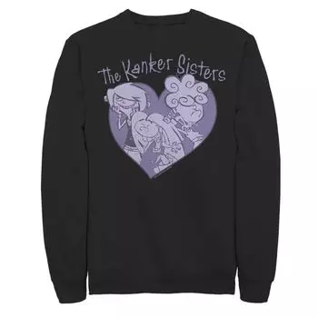 Мужская флисовая одежда Edd And Eddy The Kanker Sisters фиолетового цвета с сердечками Licensed Character, черный