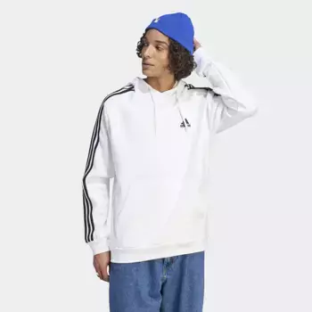 Мужская флисовая рубашка Adidas с флисом 3 полоски, белый