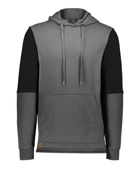 Мужская флисовая толстовка All-American Team с капюшоном и цветными блоками Holloway, цвет carbon heather/ black