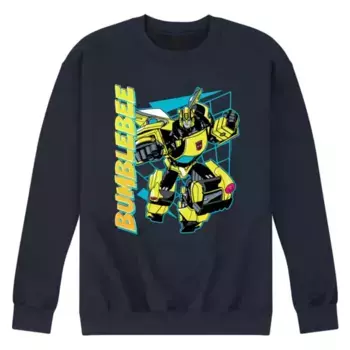 Мужская флисовая толстовка "Bumblebee" в стиле Transformers с полутоновым принтом Licensed Character, синий