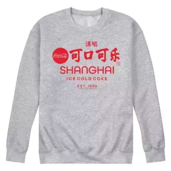 Мужская флисовая толстовка Coca Cola Shanghai Est 1886 Licensed Character, цвет hetaher gray