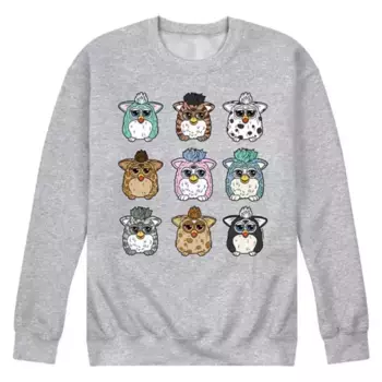 Мужская флисовая толстовка Furby Grid Licensed Character, серый