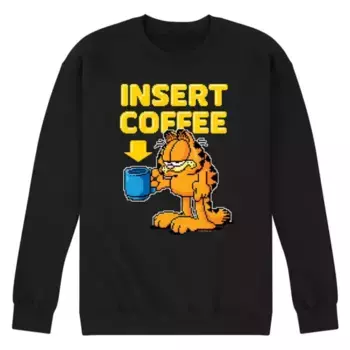 Мужская флисовая толстовка Garfield Coffee Licensed Character, черный