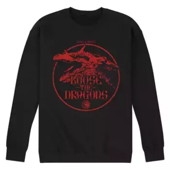 Мужская флисовая толстовка House of the Dragon с изображением драконов Licensed Character, черный