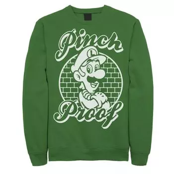 Мужская флисовая толстовка Luigi "Pinch Proof" ко Дню святого Патрика Nintendo Super Mario Bros. Licensed Character