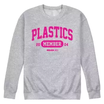 Мужская флисовая толстовка Mean Girls Plastics Member Licensed Character, серый