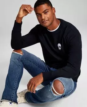 Мужская флисовая толстовка modern-fit с черепной нашивкой And Now This, черный