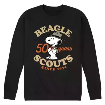 Мужская флисовая толстовка Peanuts Beagle Scout с нашивкой 50 лет Licensed Character, черный