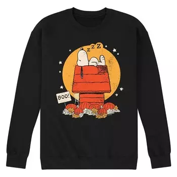 Мужская флисовая толстовка Peanuts Halloween Dog House Licensed Character, черный