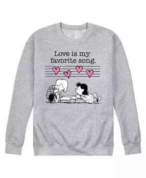 Мужская флисовая толстовка peanuts love is favorite song AIRWAVES, серый
