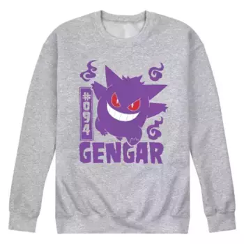 Мужская флисовая толстовка Pokmon Gengar Licensed Character, серый