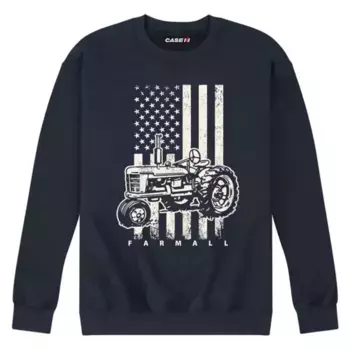 Мужская флисовая толстовка с американским флагом Case ih Licensed Character, синий