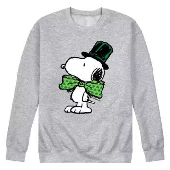 Мужская флисовая толстовка с бантом Peanuts St Paddy's Licensed Character, серый