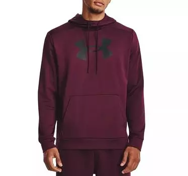 Мужская флисовая толстовка с большим логотипом Under Armour Armor, темно-бордовый/черный