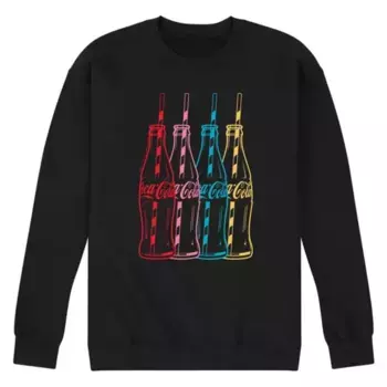 Мужская флисовая толстовка с цветным коллажем Coca-Cola Licensed Character, черный