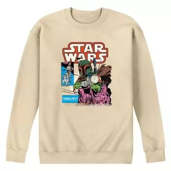 Мужская флисовая толстовка с изображением Бобы Фетта в стиле комиксов Star Wars, бежевый