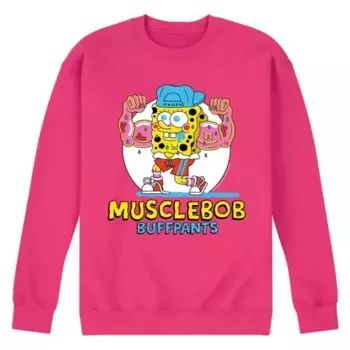 Мужская флисовая толстовка с изображением Губки Боба Квадратные Штаны и Маслбоба Nickelodeon, пурпурный