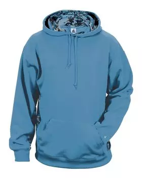 Мужская флисовая толстовка с капюшоном Digital Camo Colorblock Performance Badger, цвет columbia blue/ columbia blue