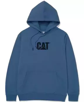 Мужская флисовая толстовка с капюшоном и логотипом Cat, синий