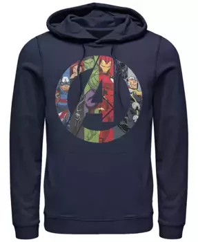Мужская флисовая толстовка с капюшоном Marvel Avengers Heroes Icon Fifth Sun, синий