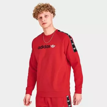 Мужская флисовая толстовка с круглым вырезом Adidas Originals Tape, красный