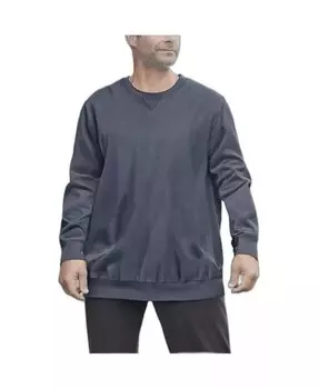 Мужская флисовая толстовка с круглым вырезом для больших и высоких KingSize, черный