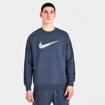 Мужская флисовая толстовка с круглым вырезом Nike Sportswear Repeat Tape, серый