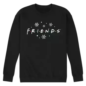 Мужская флисовая толстовка с логотипом и снежинками от Friends Licensed Character, черный