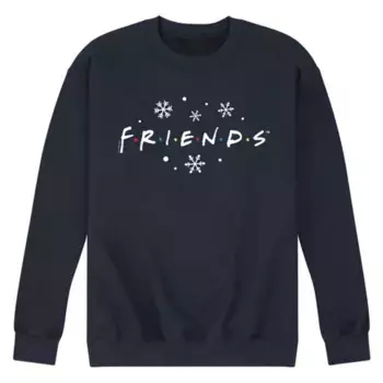 Мужская флисовая толстовка с логотипом и снежинками от Friends Licensed Character, синий
