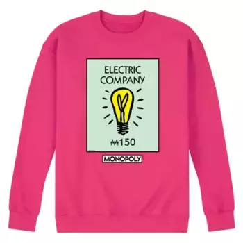 Мужская флисовая толстовка с логотипом компании Monopoly Electric Licensed Character, розовый