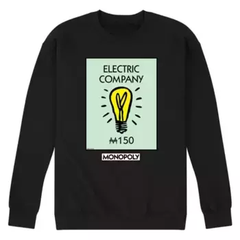 Мужская флисовая толстовка с логотипом компании Monopoly Electric Licensed Character, черный