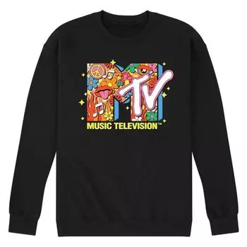 Мужская флисовая толстовка с логотипом MTV в стиле ретро Licensed Character, черный